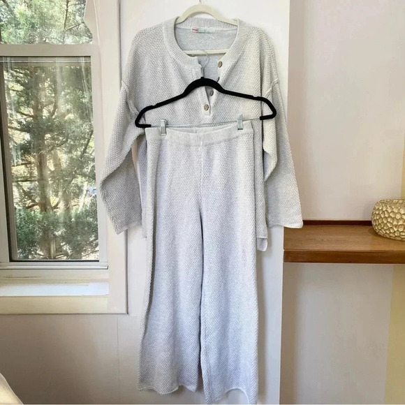NWT Free People Hailee Sweater Set in Ivory Heather Light Gray - Picture 12 of 13
